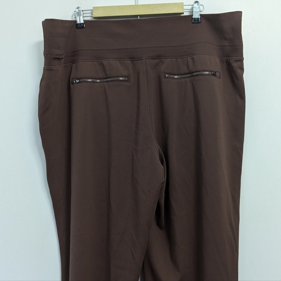 Athleta Venice Brown Wide Leg Side Slit Pants Pull on - Picture 9 of 12